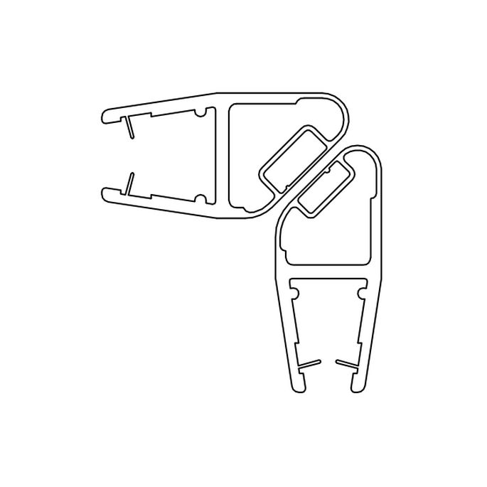 HSK E100053-90 magneetstrip 45 graden, set van 2 stuks, 200cm, 6 en 8mm, transparant