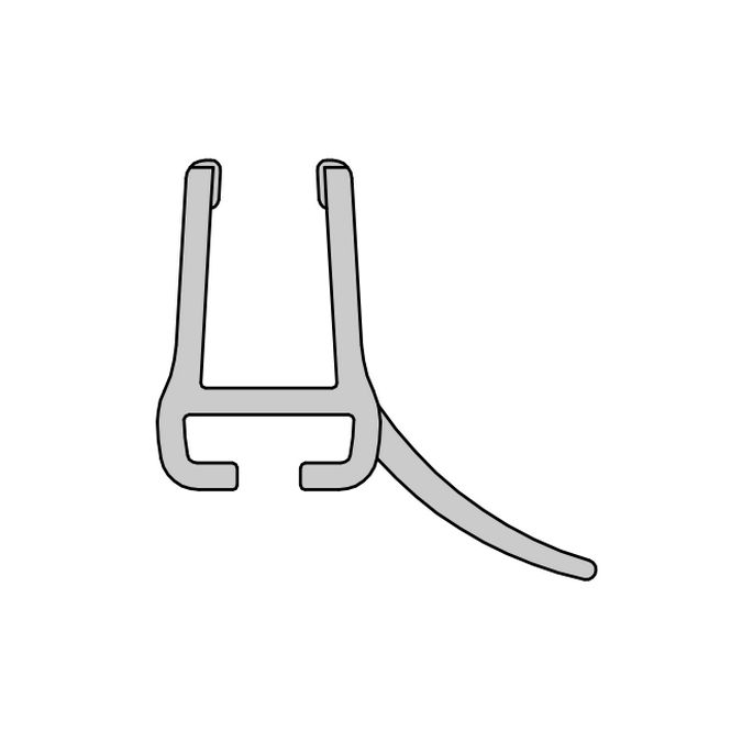 HSK E100058-5 horizontaal afdichtingsprofiel 100cm, 5mm (zonder inschuifrubber)