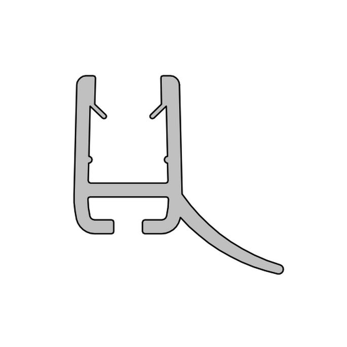 HSK E100058-6 horizontaal afdichtingsprofiel 100cm, 6mm (zonder inschuifrubber)