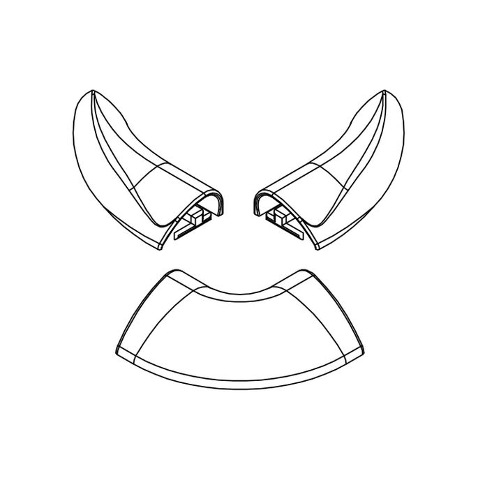HSK E100211-9-01 afdekkapjes voor waterdorpel, alu mat zilver