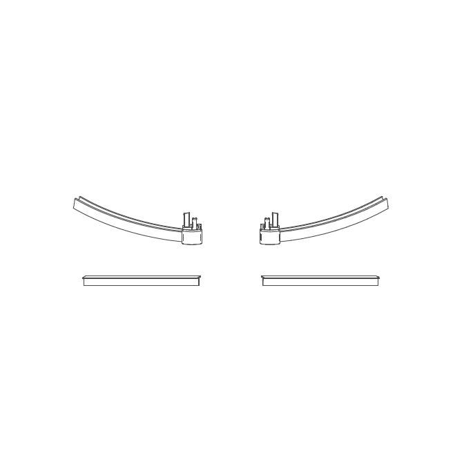 HSK Exklusiv E85059 glasdorpellijsten met eindkapjes chroom tbv 4-delige halfronde deuren L + R, 6mm *niet meer leverbaar*