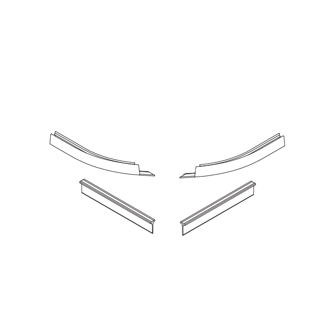 HSK Noblesse E76059 set gebogen afdichtingsprofielen tbv kwartronde deuren, 4 dlg l90xr100cm, radius 55cm *niet meer leverbaar*