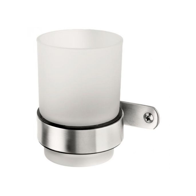 Haceka Ixi 1208486 cup holder white satined glass / brushed stainless steel