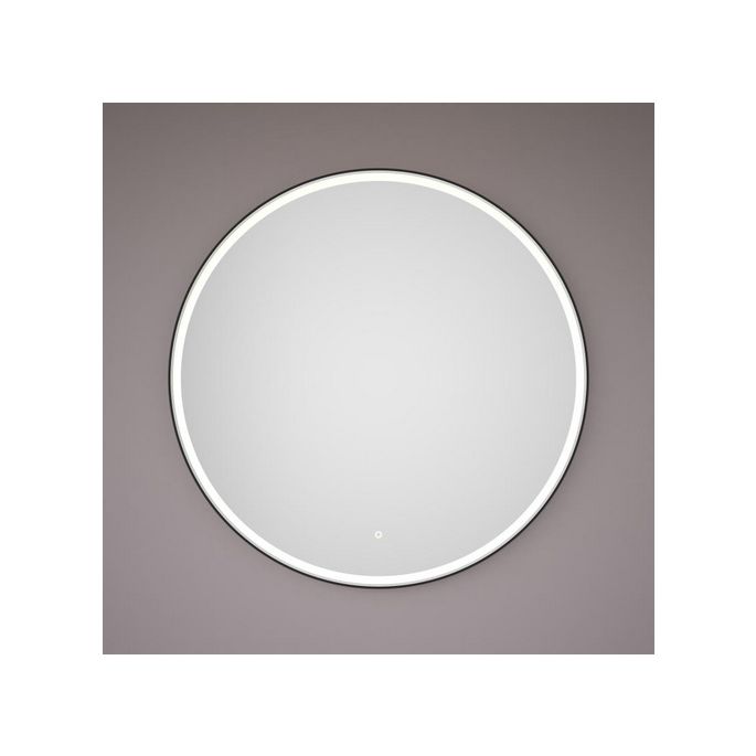 Hipp Design SPV 13005 BL spiegel in mat zwart 60x60cm met directe LED baan rondom en spiegelverwarming