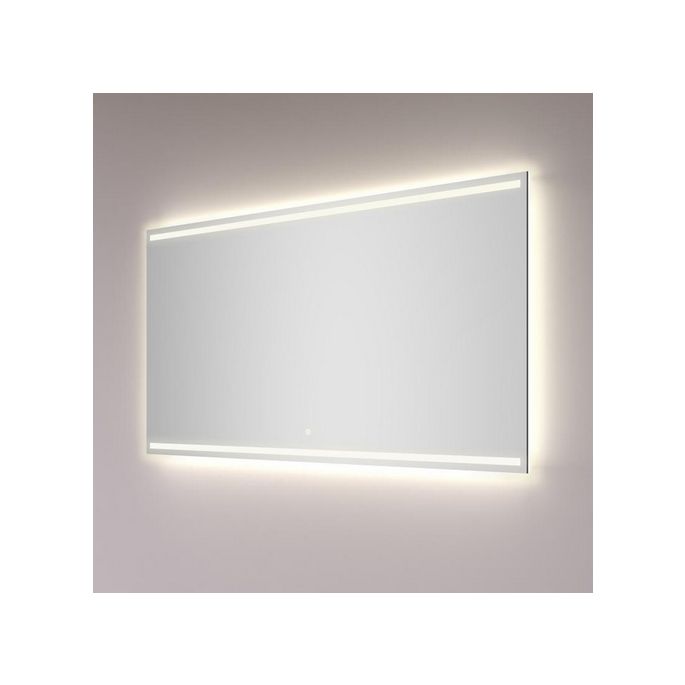 Hipp Design SPV 7010.70 spiegel 80x70cm met 2 horizontale LED banen, indirecte LED verlichting rondom en spiegelverwarming