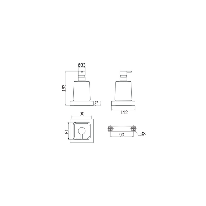 Inda Divo 1500 A15120CR03 zeepdispenser helder glas chroom