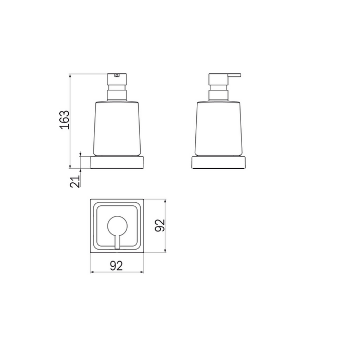 Inda Divo 1500 A2012ZNE03 zeepdispenser helder glas mat zwart