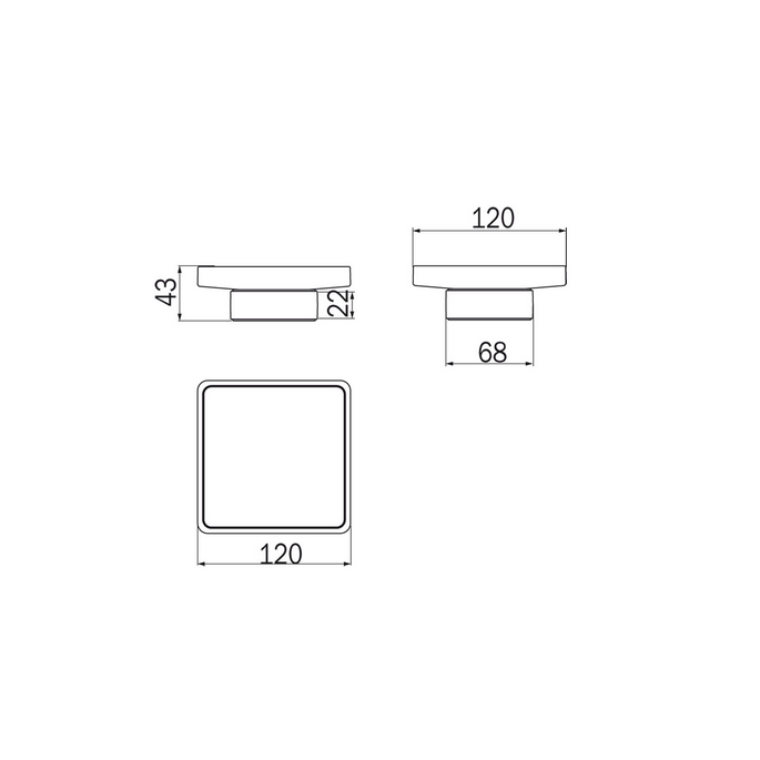 Inda Lea 1800 A1811ZCR21 zeephouder gesatineerd glas chroom