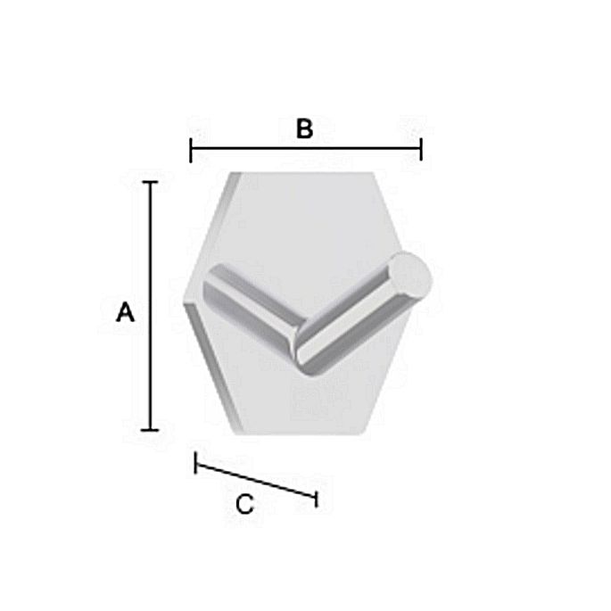 Smedbo Beslagsboden BK1160 design handdoekhaak hexagon gepolijst edelstaal