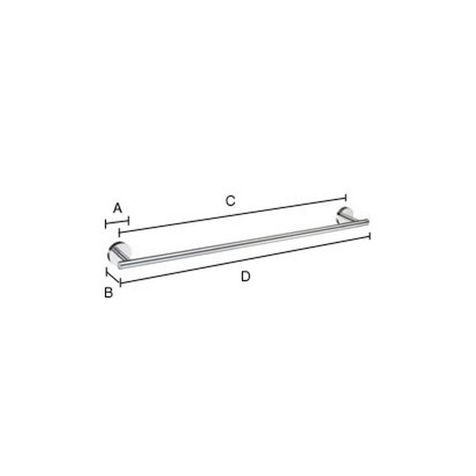 Smedbo Home HV3464 handdoekhouder 65cm mat messing