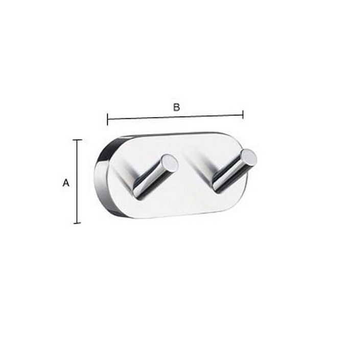 Smedbo Home HK356 dubbele handdoekhaak chroom