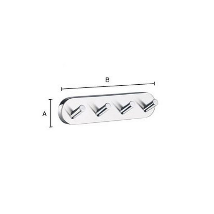 Smedbo Home HK359 hakenrek met 4 haken chroom