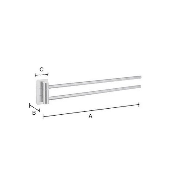 Smedbo Pool ZK326 draaibare handdoekhouder 44cm chroom