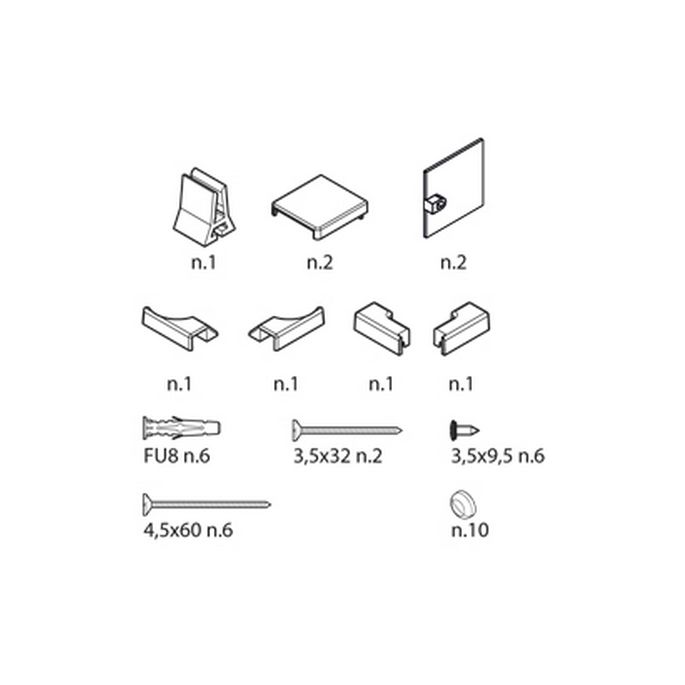 Novellini R01BN1BS1-D montageset wit 030/ chroom