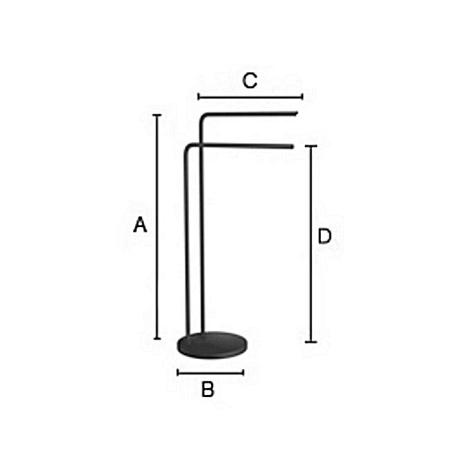 Smedbo Beslagsboden BB1231 vrijstaande dubbele handdoekhouder 40cm mat zwart