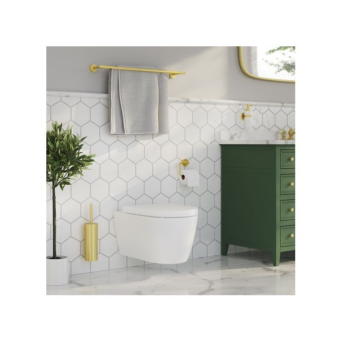 Smedbo Home HV332 toiletborstelgarnituur mat messing