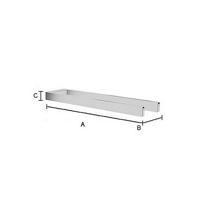 Smedbo Outline FB212 dubbele handdoekhouder 38 cm mat zwart