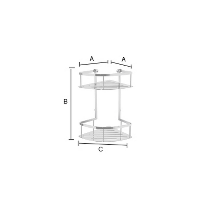 Smedbo Sideline DK3032 dubbele hoekdraadkorf 20 cm chroom