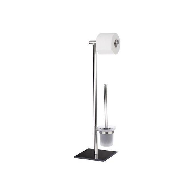 Wenko 20391100 Lima toiletstandaard (toiletborstelhouder + toiletrolhouder) RVS gesatineerd  (OUTLET)