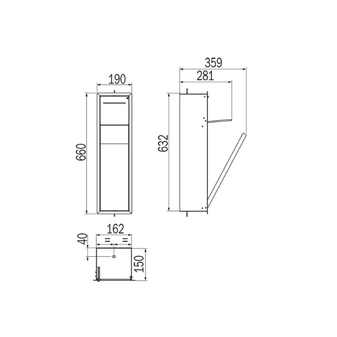 Inda MY Secret A8085BVF inbouwnis met toiletrolhouder en hygiënische douche190x660mm mat verde felce