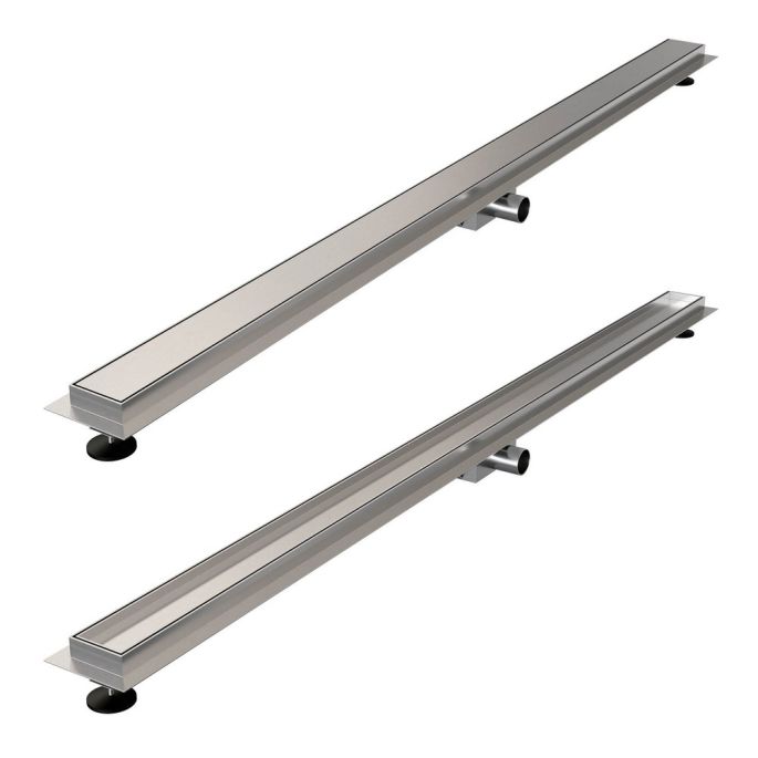 Brauer DR-MRF160NG douchegoot met multifunctioneel rooster en flens 7 x 160cm RVS geborsteld