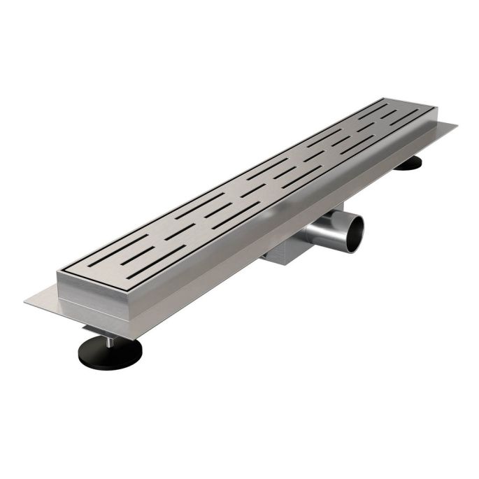 Brauer DR-SRF60NG douchegoot met standaard rooster en flens 7 x 60cm RVS geborsteld