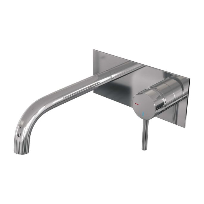 Brauer Edition 5-CE-004-B2 inbouw wastafelmengkraan met gebogen uitloop en afdekplaat model A1 chroom