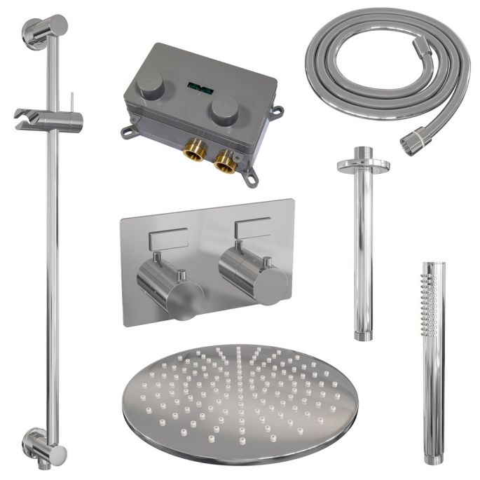 Brauer Edition 5-CE-177 thermostatische inbouw regendouche met drukknoppen SET 66 chroom