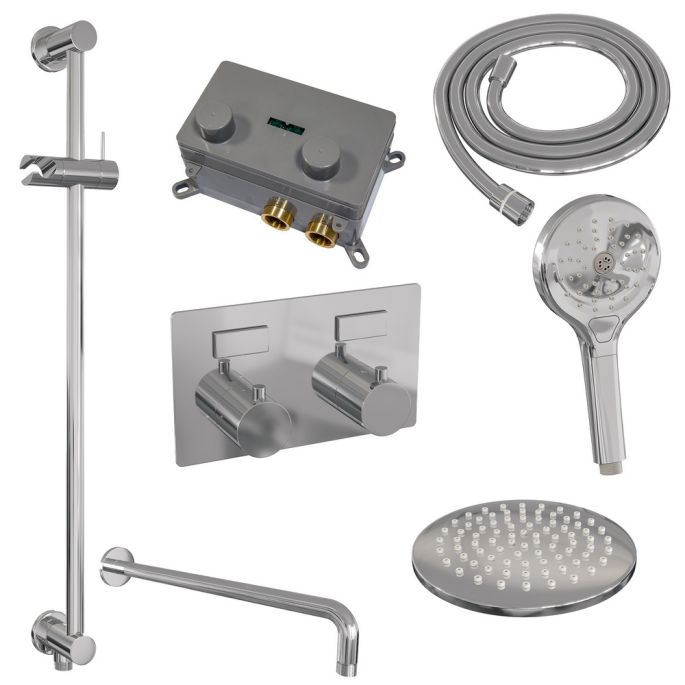 Brauer Edition 5-CE-180 thermostatische inbouw regendouche met drukknoppen SET 69 chroom
