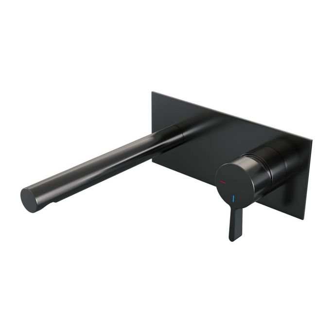 Brauer Edition 5-GM-004-S1 inbouw wastafelmengkraan met rechte uitloop en afdekplaat model E1 gunmetal geborsteld PVD