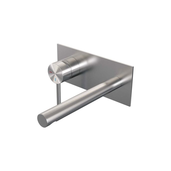 Brauer Edition 5-NG-083-S2 inbouw wastafelmengkraan met rechte uitloop en afdekplaat model A2 RVS geborsteld PVD