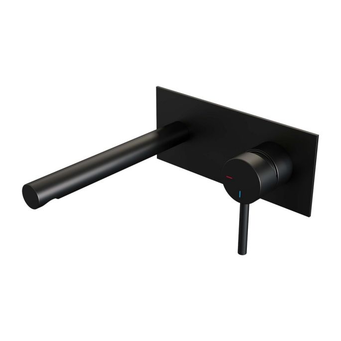 Brauer Edition 5-S-004-S2 inbouw wastafelmengkraan met rechte uitloop en afdekplaat model A1 mat zwart