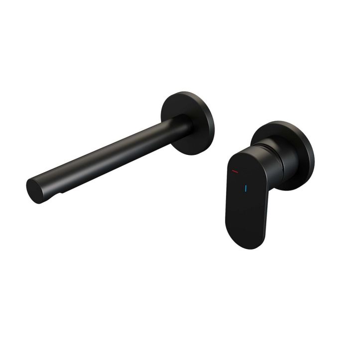 Brauer Edition 5-S-004-S3-65 inbouw wastafelmengkraan met rechte uitloop en rozetten model C1 mat zwart