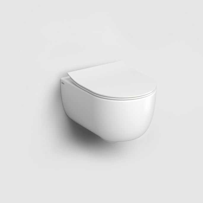 Clou Hammock CL040108120 rimless wall-mounted toilet 49cm with thin toilet seat matt white