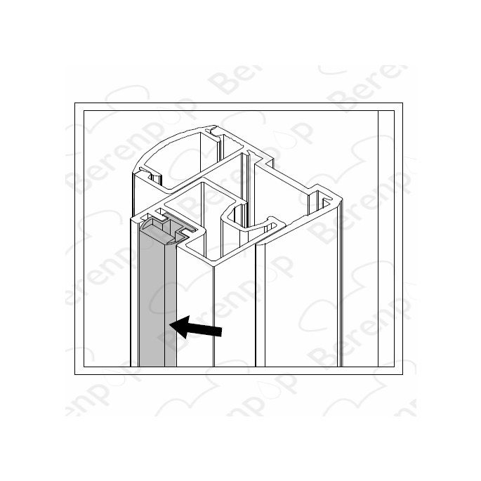 Inda Sim 6000 RBGV133134GR inschuifmagneetprofiel voor scharnierzijde, 195cm