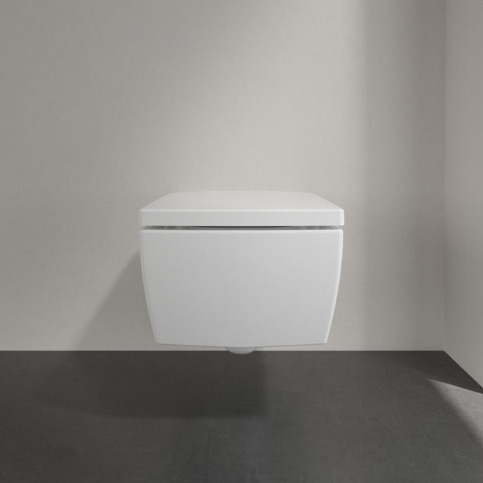 Villeroy en Boch Memento 2.0 8M24S1RW toiletzitting met deksel Stone White