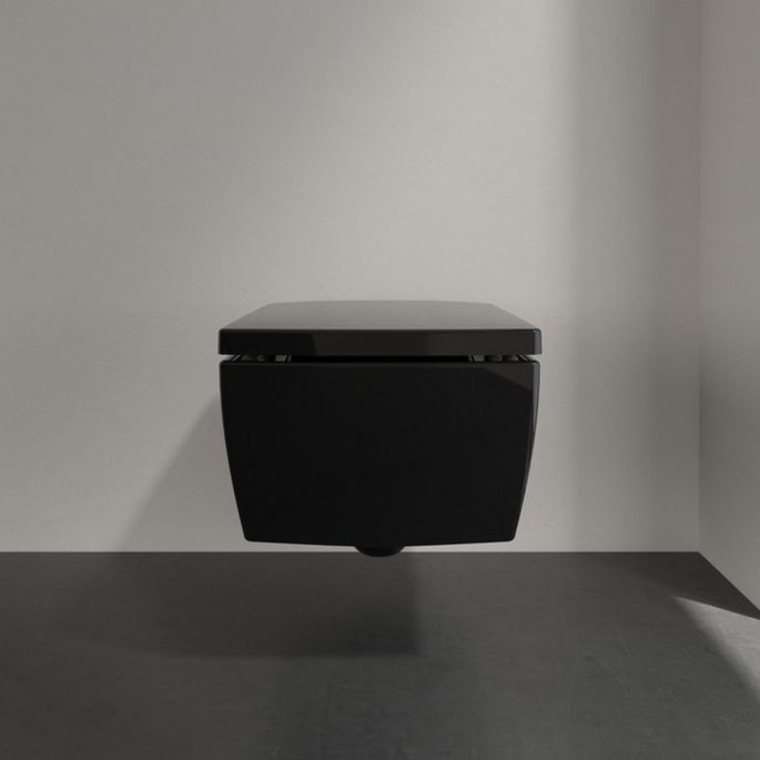 Villeroy en Boch Memento 2.0 8M24S1S0 toiletzitting met deksel Glossy Black