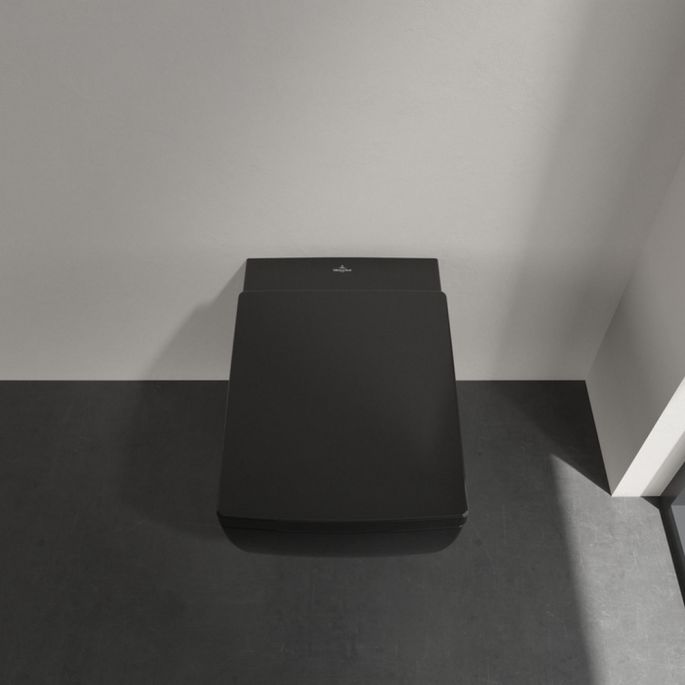 Villeroy en Boch Memento 2.0 8M24S1S0 toiletzitting met deksel Glossy Black