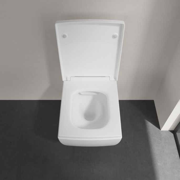 Villeroy en Boch Memento 2.0 8M24S1RW toiletzitting met deksel Stone White