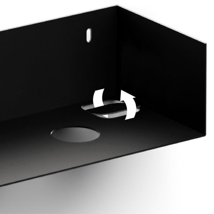 Clou Flush CL073603021 open kast met handdoekhouder t.b.v. Flush 3 fontein rechts, zwart gepoedercoat rvs
