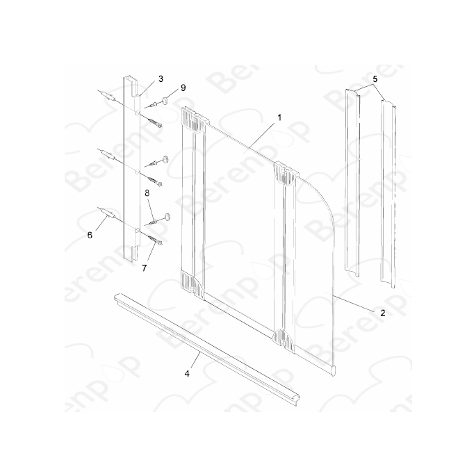 HSK Favorit E60076 inschuifrubber t.b.v. 2-delig of 3-delige badklapwand, grijs *niet meer leverbaar*