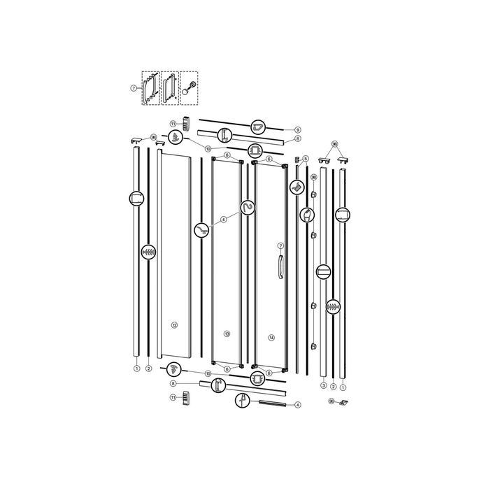 Huppe Alpha 2 - Classics 2 - X1 Flex, 032793 set afdichtingsstrippen