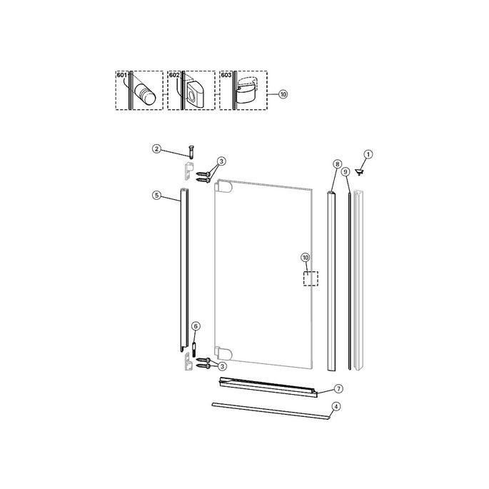 Huppe 2003, 059033 verticale afdichtingsstrip