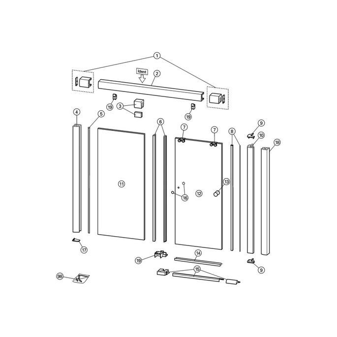 Huppe 501 Design, 061834 magneetstrippen, set