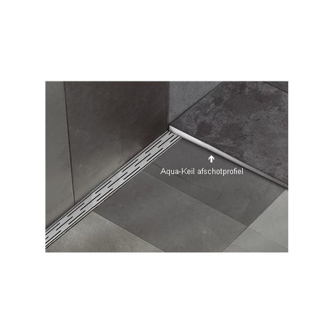 Blanke Aqua Keil 755280B080R afschotprofiel douchevloer 1480x8x32 rechts RVS geborsteld