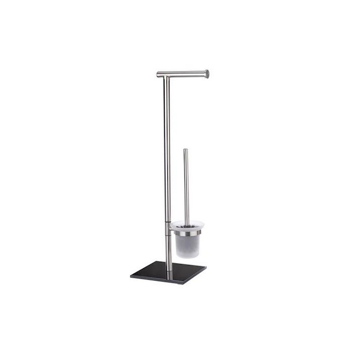 Wenko 20391100 Lima toiletstandaard (toiletborstelhouder + toiletrolhouder) RVS gesatineerd  (OUTLET)