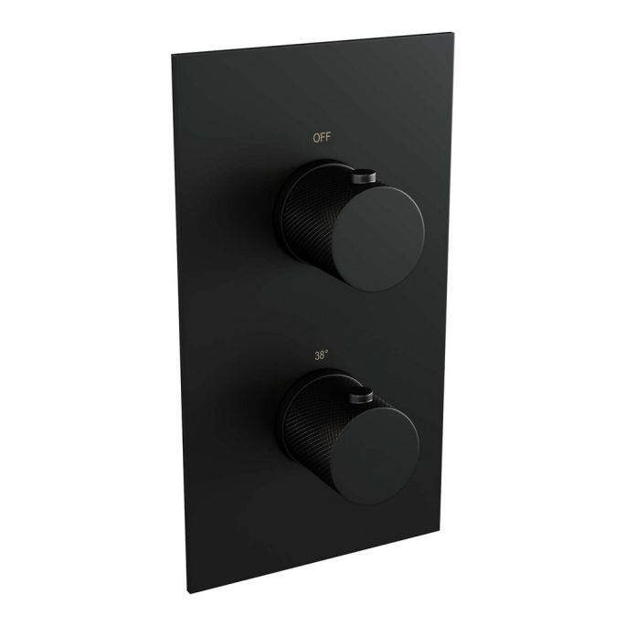 Brauer Carving 5-S-122 thermostatische inbouw regendouche 3-weg omstelling SET 26 mat zwart