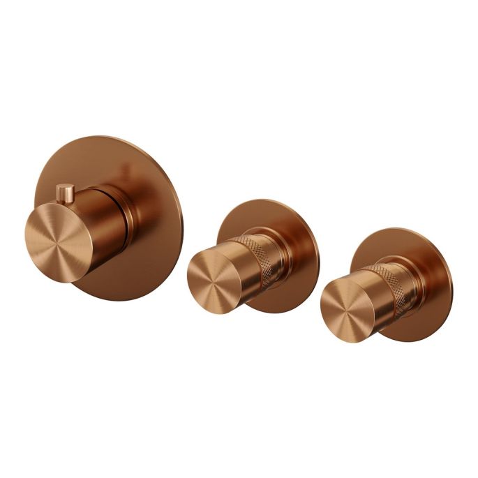 Brauer Edition 5-GK-047 thermostatische inbouw badkraan SET 02 koper geborsteld PVD