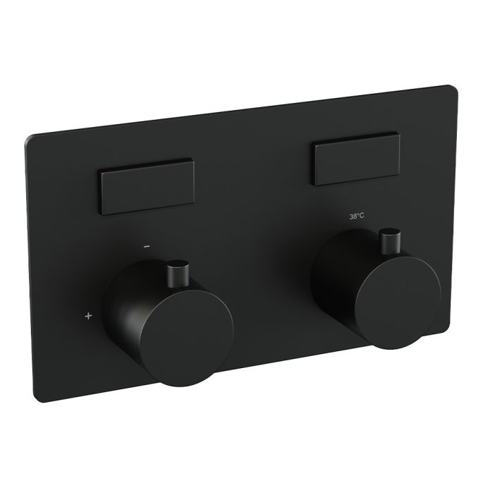 Brauer Edition 5-S-181 thermostatic concealed rain shower with push buttons SET 70 matt black