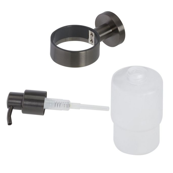 Geesa Nemox Brushed Metal Black 916516-09 zeepdispenser 200ml wand zwart metaal geborsteld